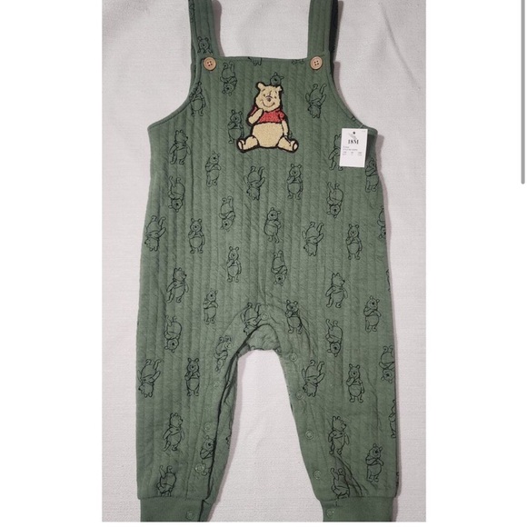 Disney Other - Disney Baby Green Winnie The Pooh Onesie Overalls